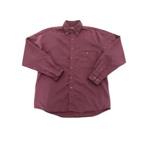 Bruno Sueded Microfiber Mens Sz M Long Sleeve Button Up Burgundy Shirt